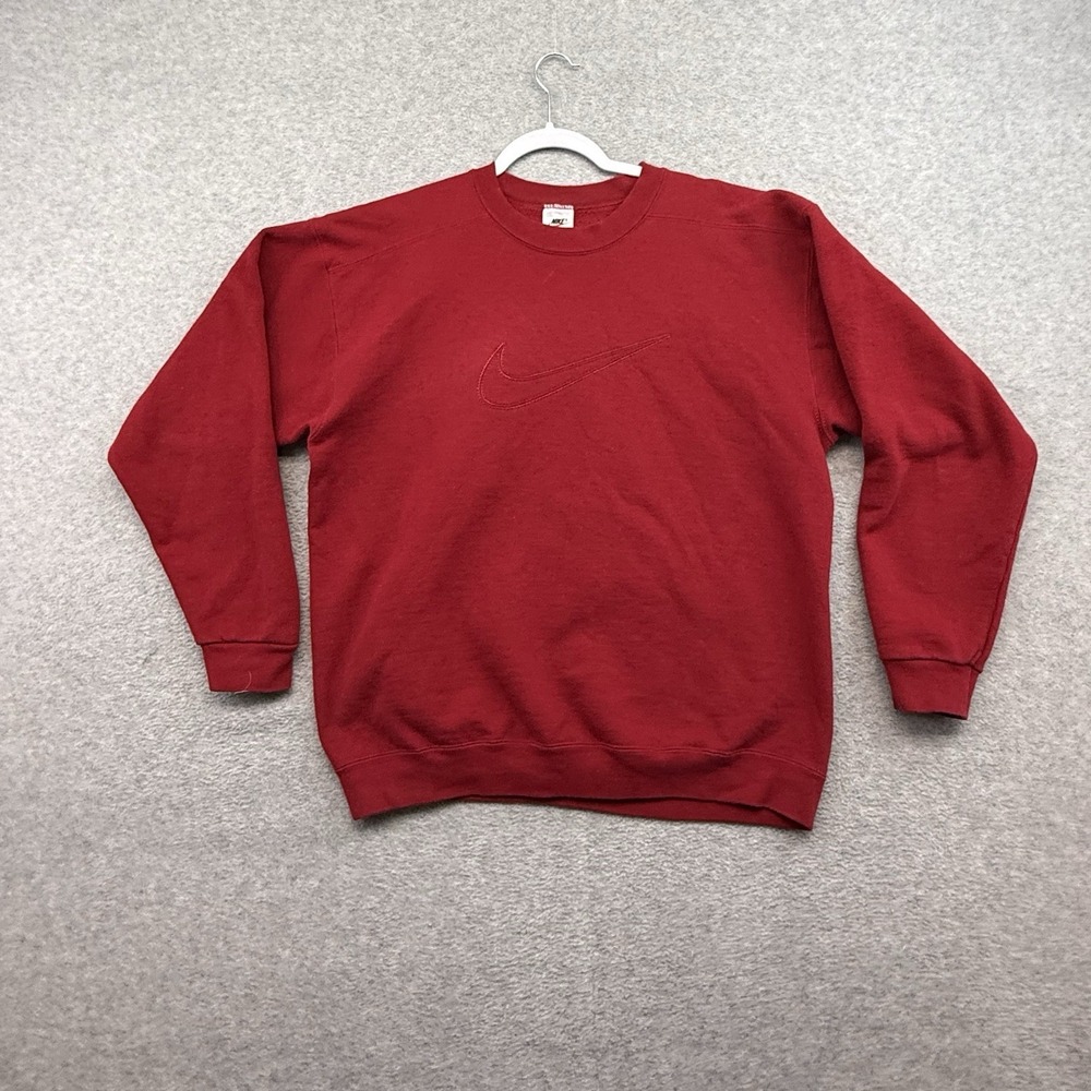 Vintage 90s Nike Crewneck Sweatshirt Men's Medium Embroidered Swoosh Made In USA